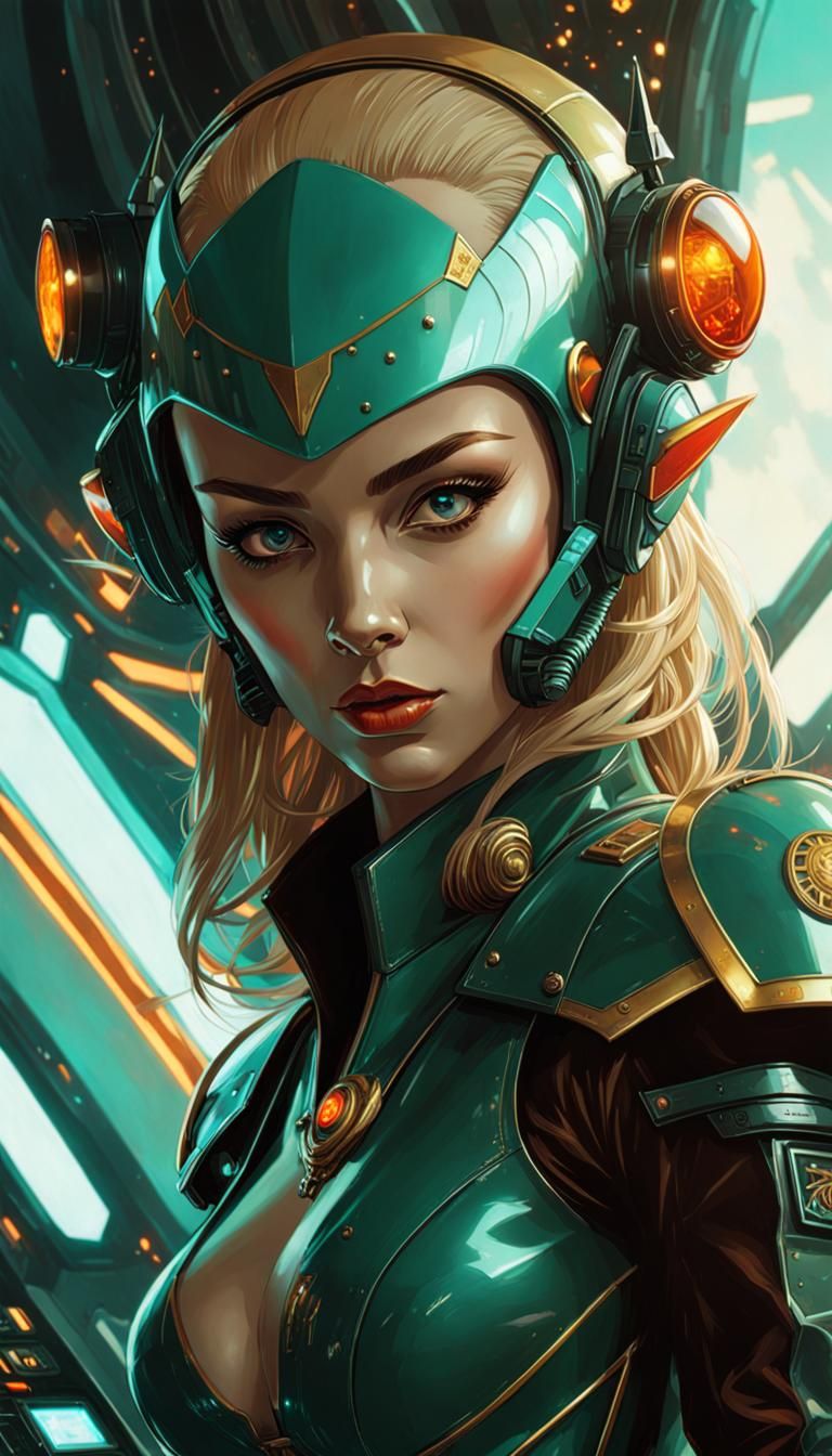 Glossy Amber Goblin Trooper at Spaceship Console