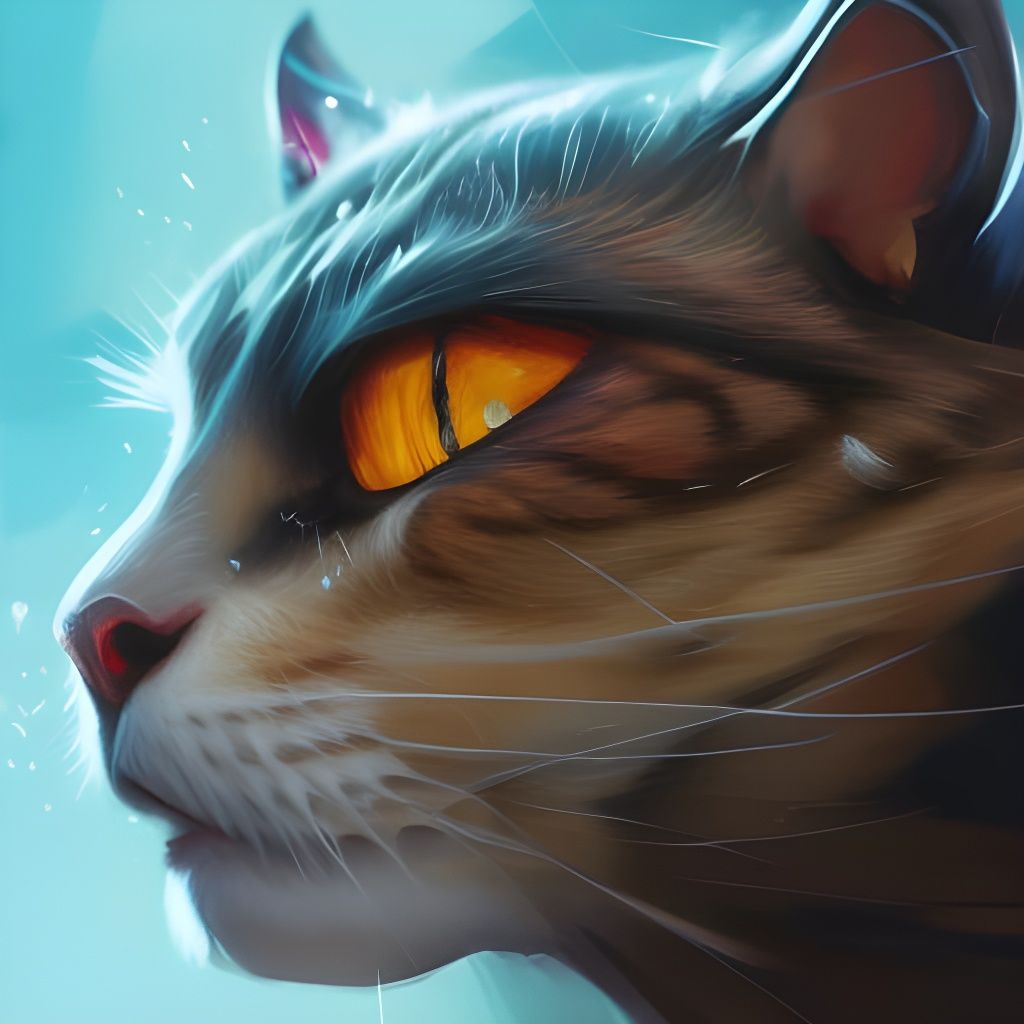 Tornado Cat Portrait in Hyperdetailed Art Style