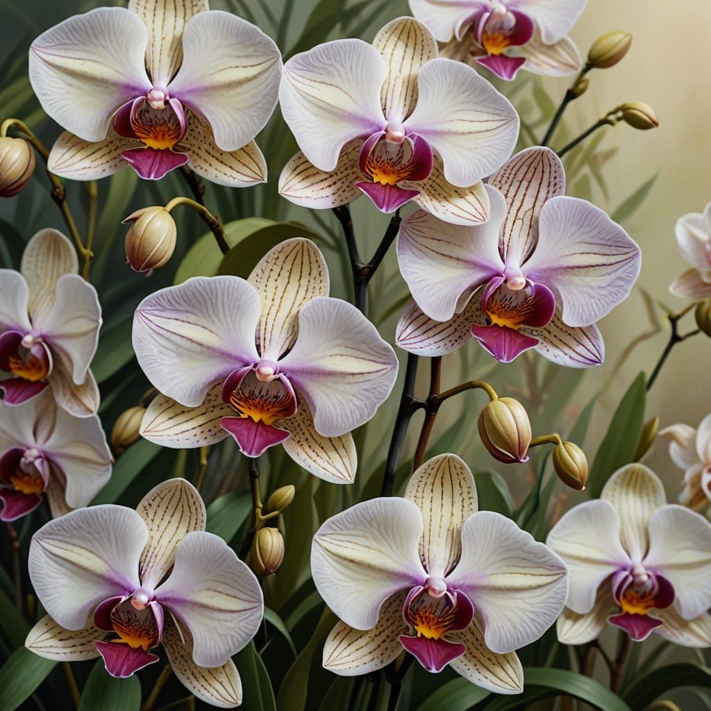 Exquisite Digital Orchid Painting With Intricate Petals