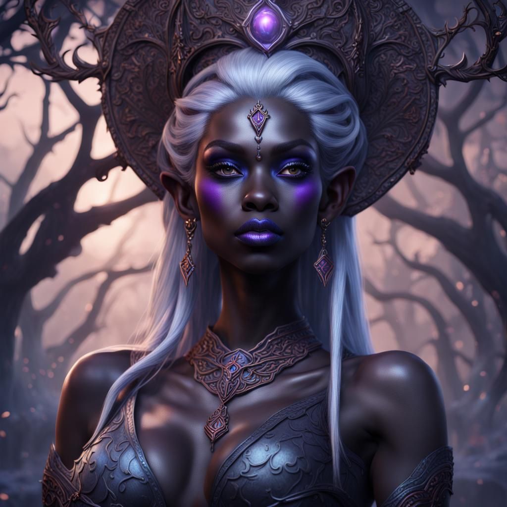 Eilistraee: Drow Goddess in Detailed Fantasy Art