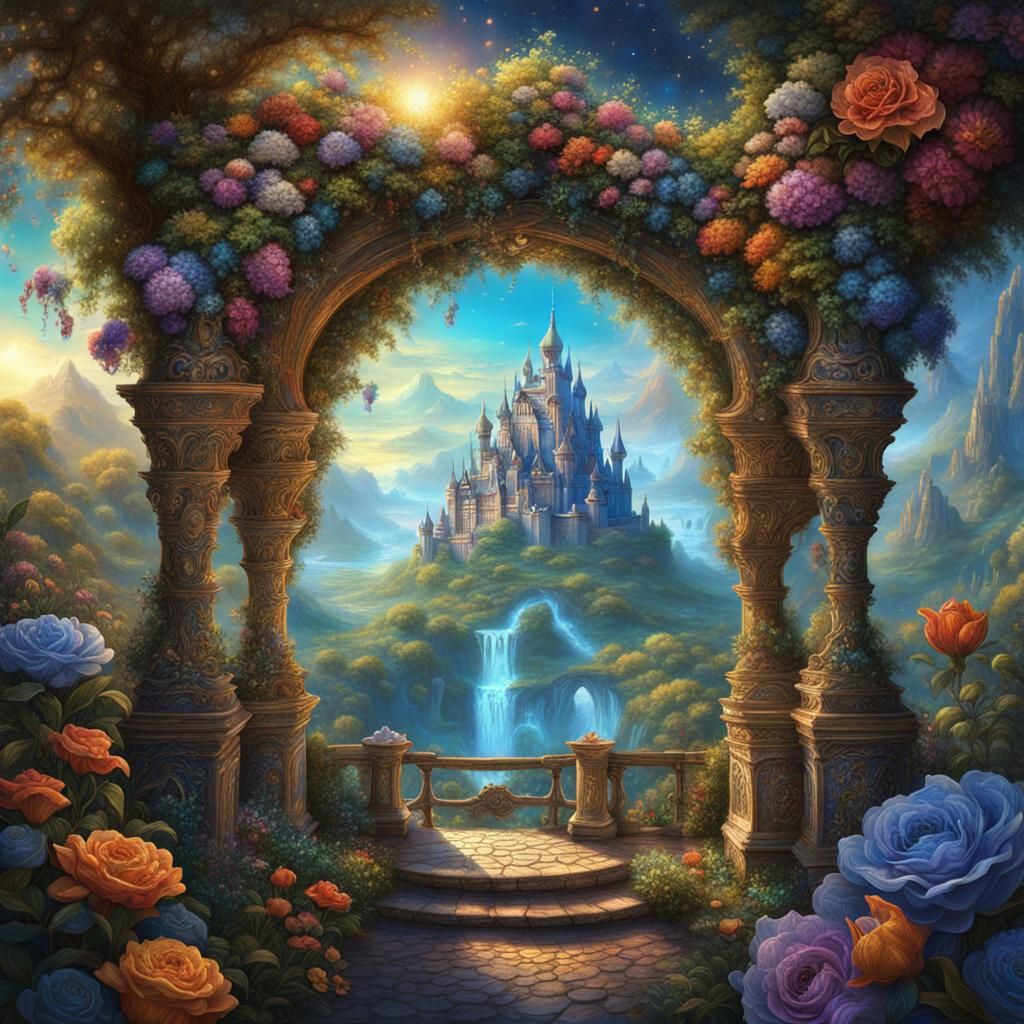 Fantastical Detailed Matte Painting in Deep Color