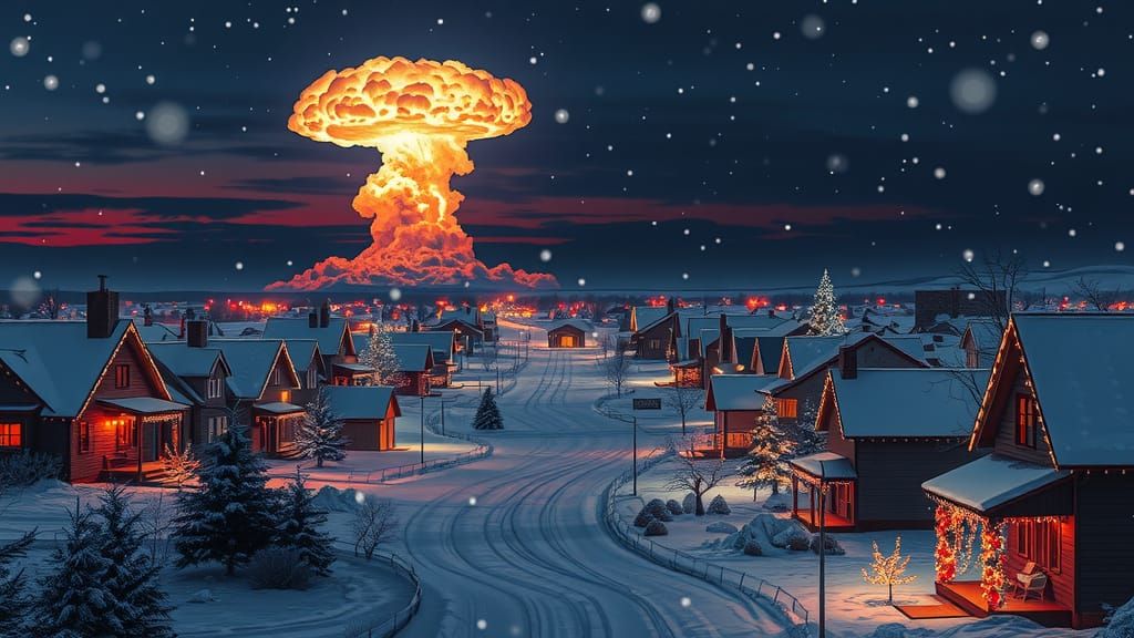 Winter Wonderland Under Apocalyptic Skies