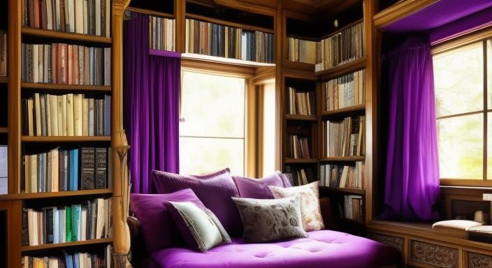 Elaborate Violet Bedroom in Elizabethan Mansion
