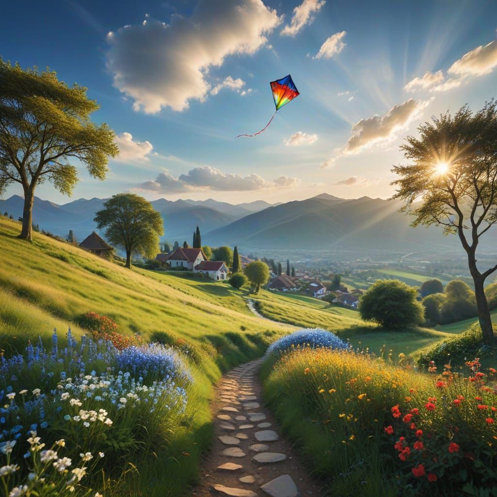 A green and peaceful hometown surrounded by nature.