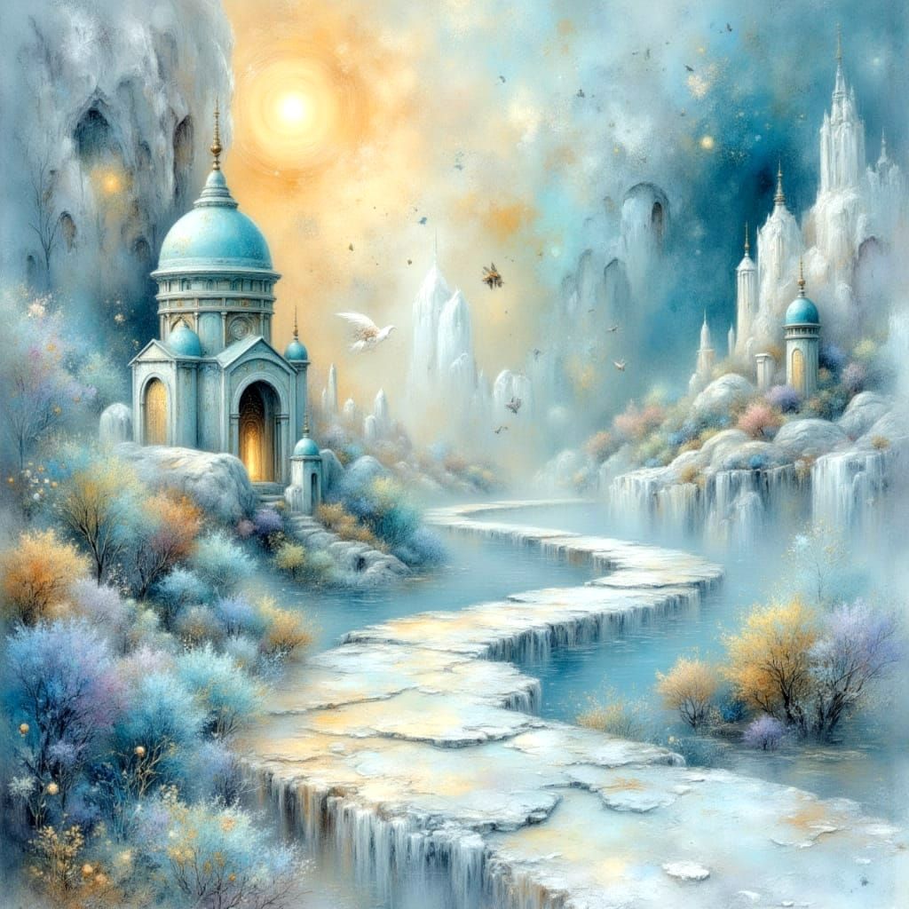 Ethereal Cityscape in Desert Light