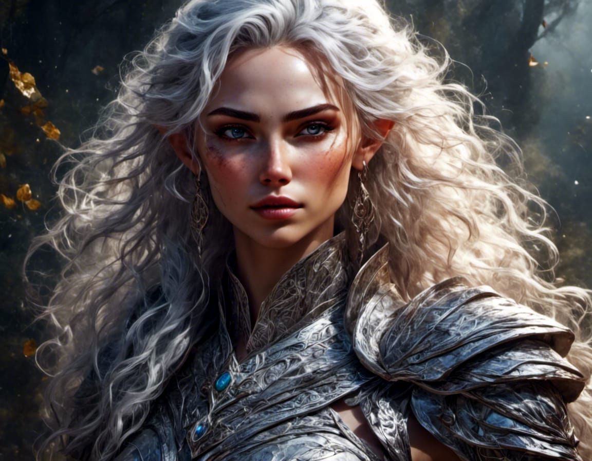 Epic Female Elf Hunter Character Portrait