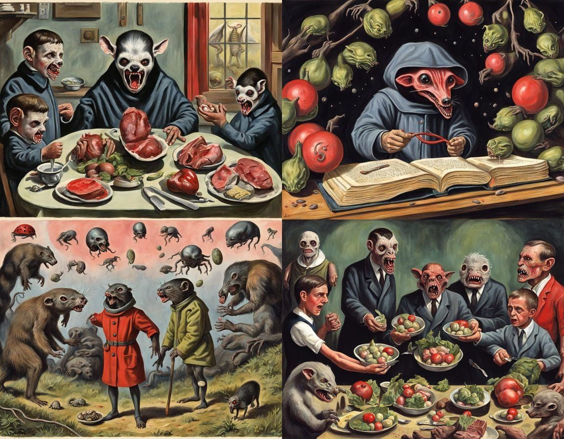 Horrific Homunculus in a Ladybird Book Aesthetic