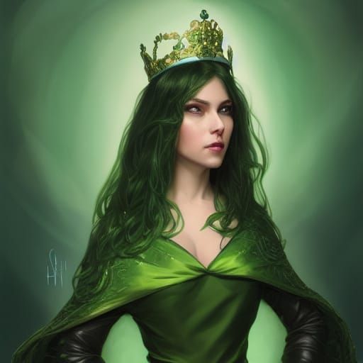 Queen Alicent Hightower Portrait in Green Dress