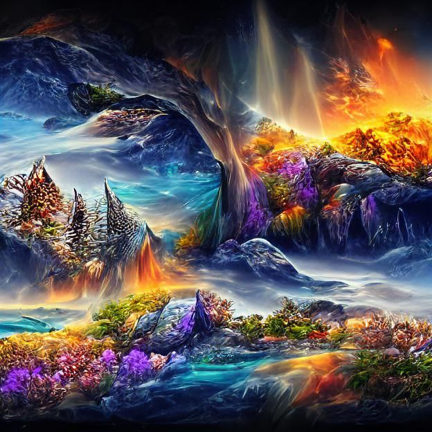 Charming Fantasy Landscape in Surreal Style