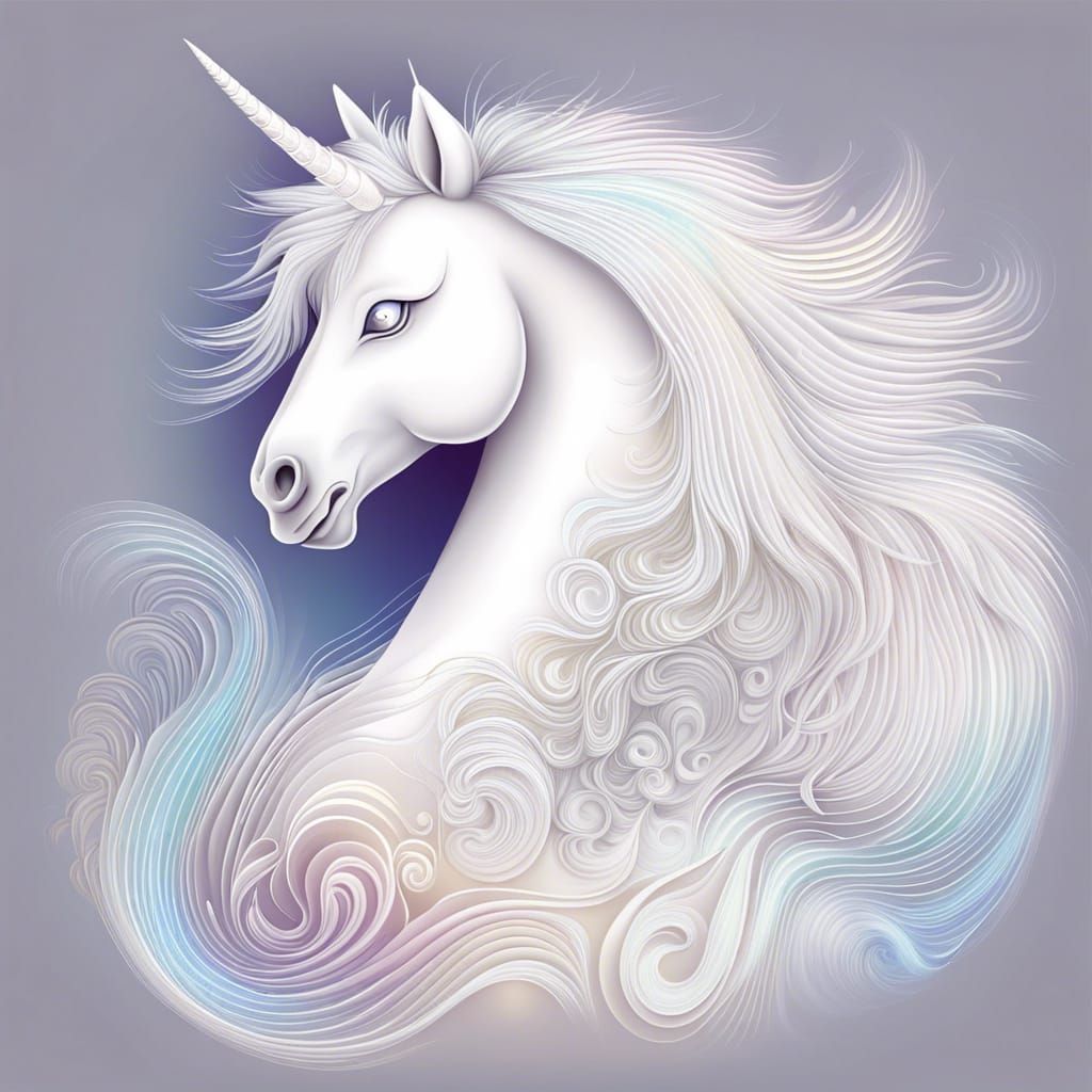 Luminous Unicorn Unveiled in Vibrant Fractal Splendor