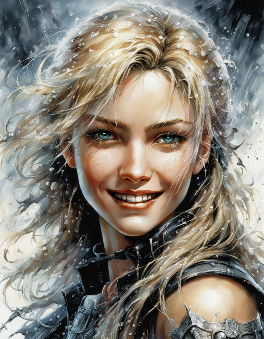 Sultry Blonde Woman in a Vintage Artistic Portrait