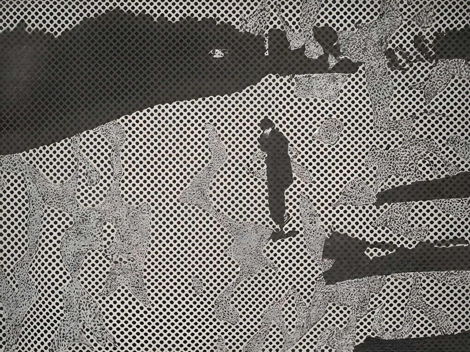 Grid Overlay Texture in Halftone Style