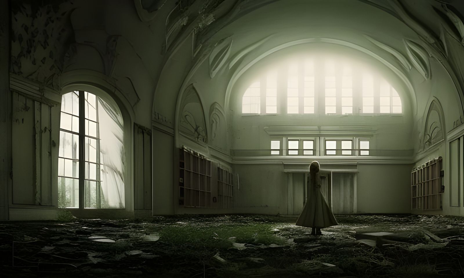 Haunted Psychiatric Ward with Roaming Dark Figure