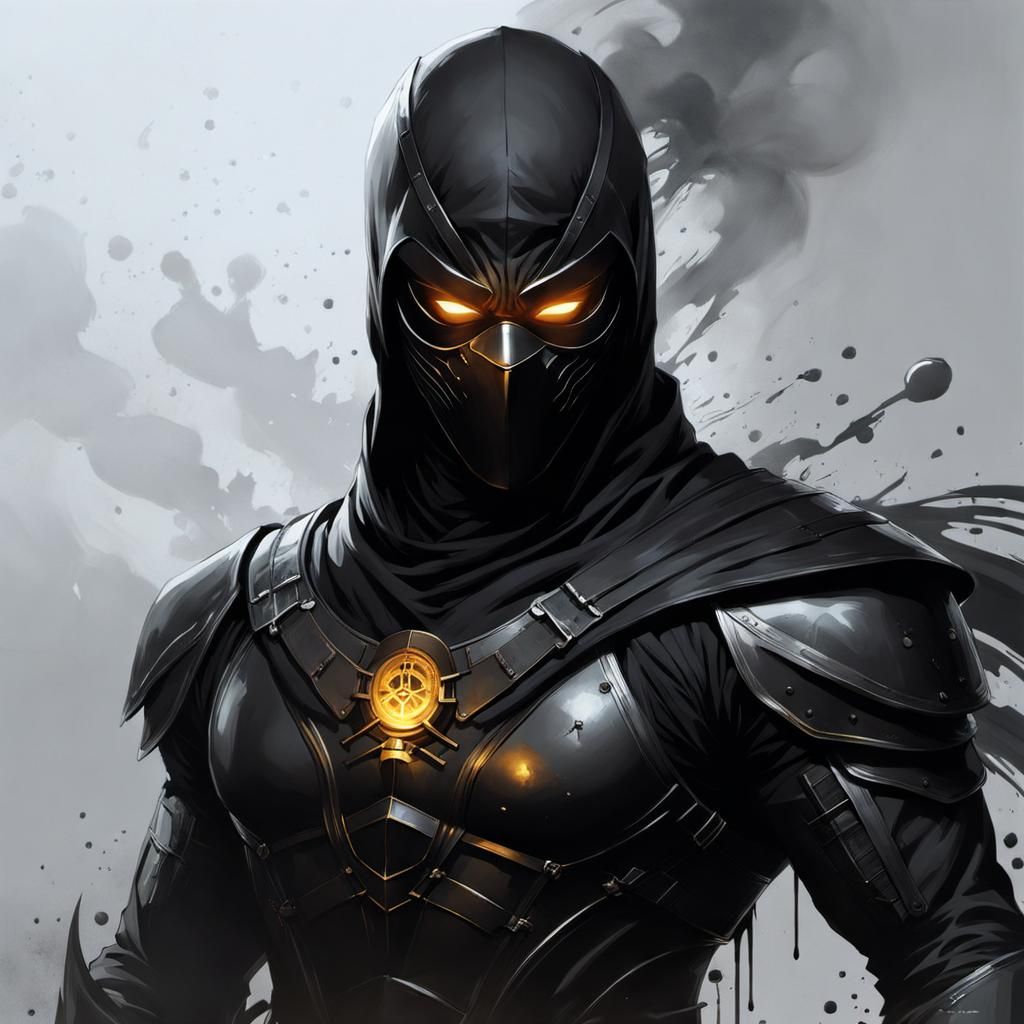 Detailed Portrait of Noob Saibot as Splash Art