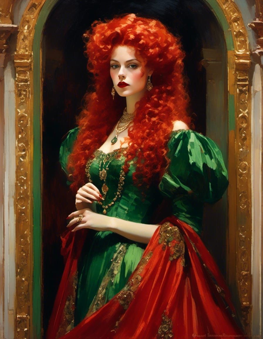 Bride of Dracula Portrait in Watercolor