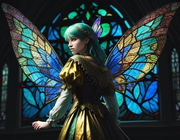 Fairies with Stained Glass Wings in HDR