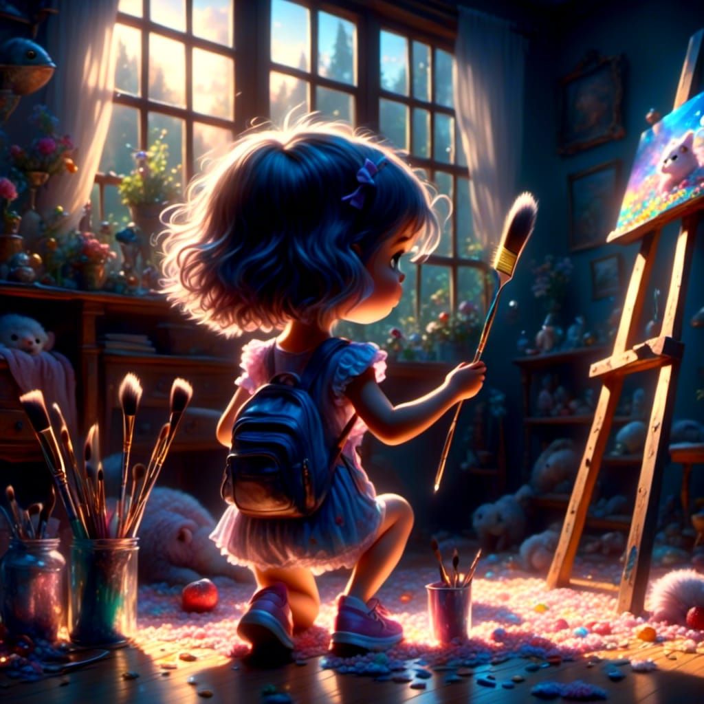 A Little Artist At Work