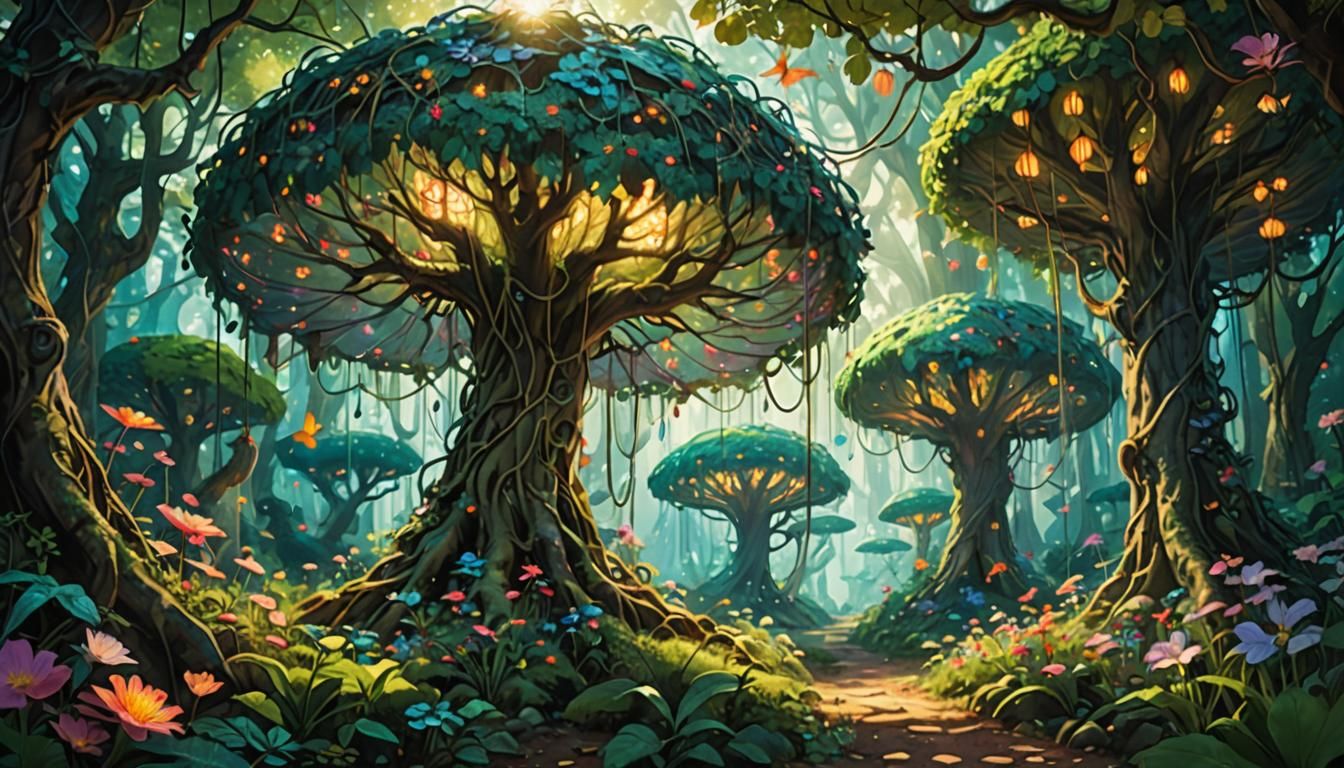 Enchanted Forest: A Whimsical Fantasy Landscape