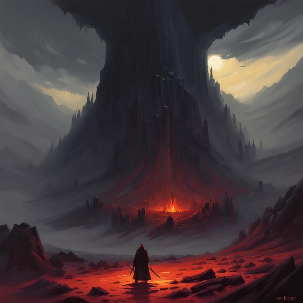 Grimdark Fantasy Landscape Digital Art