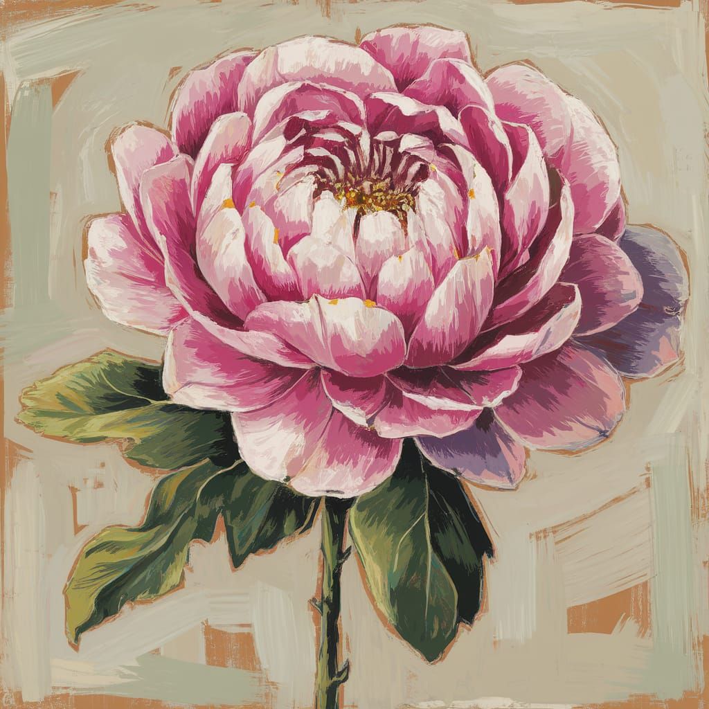 Abstract Pink Beige Design in Art Style