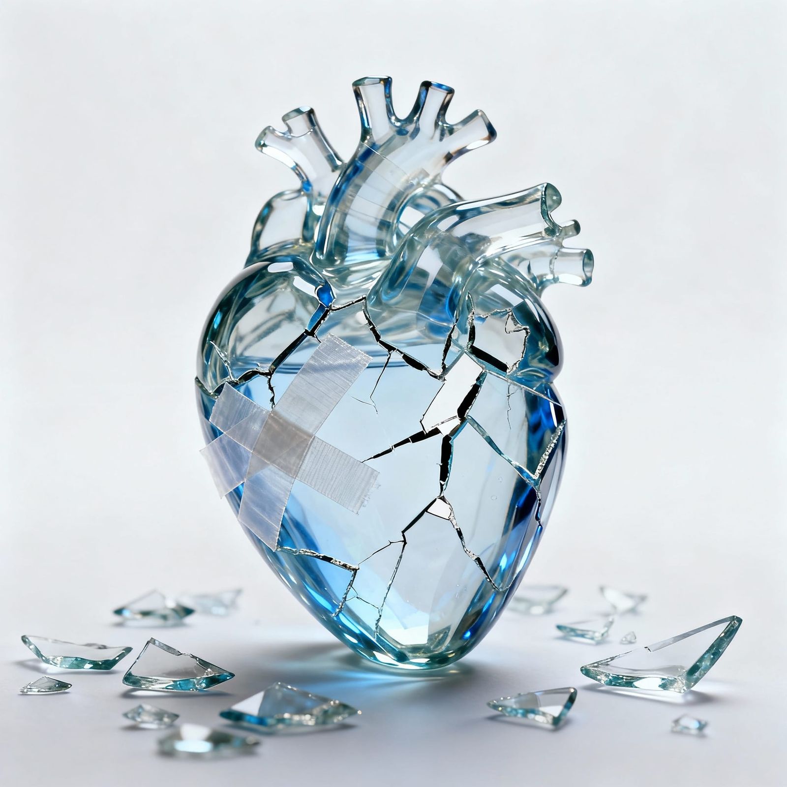 Broken Anatomical Heart Held Together With Tape