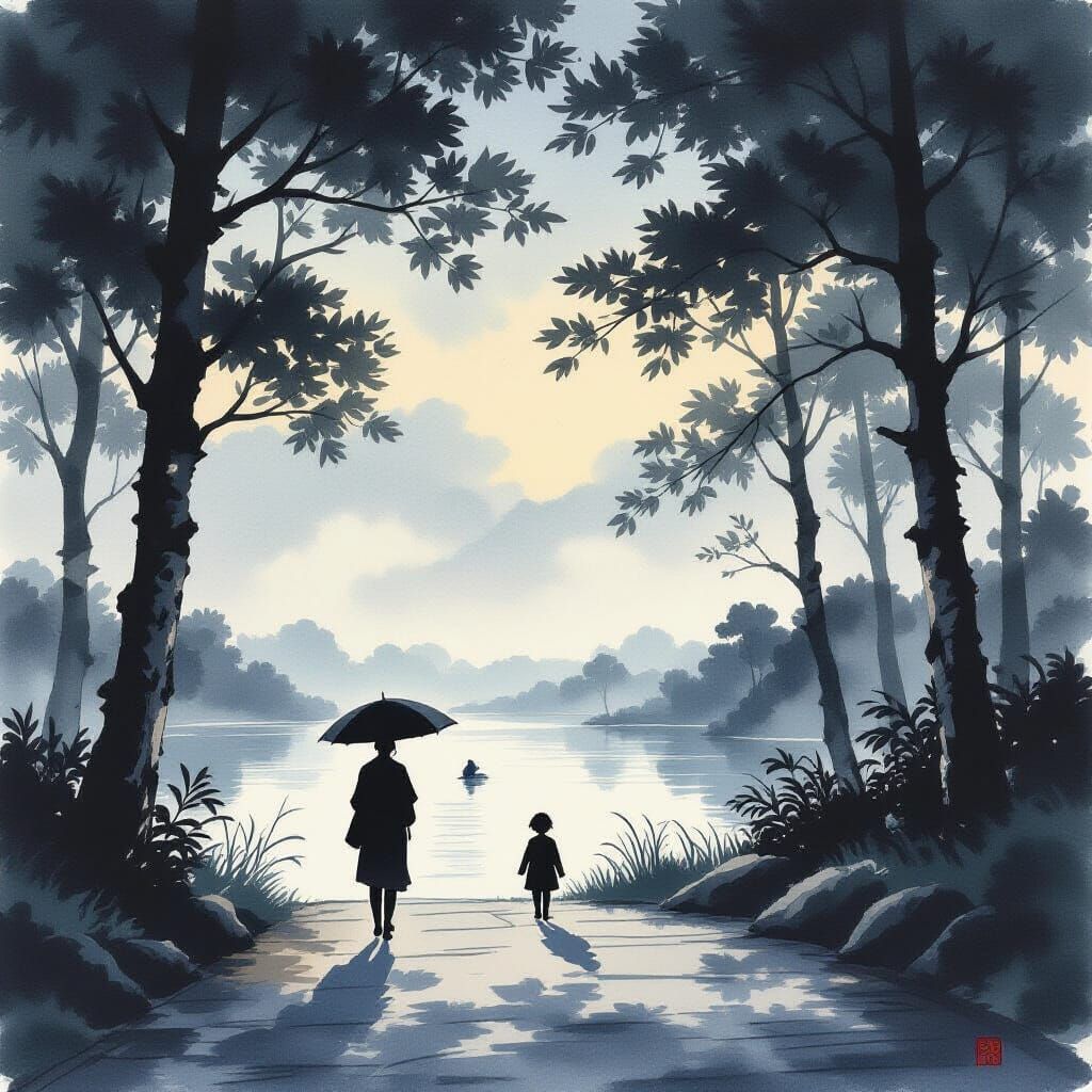 Wandering in Yamato-e Style Japanese Garden