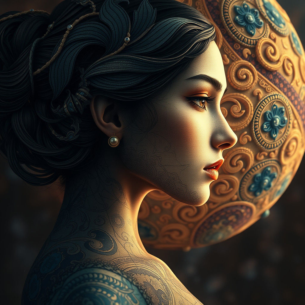 Surreal Portrait with Sepia and Sapphire Tones