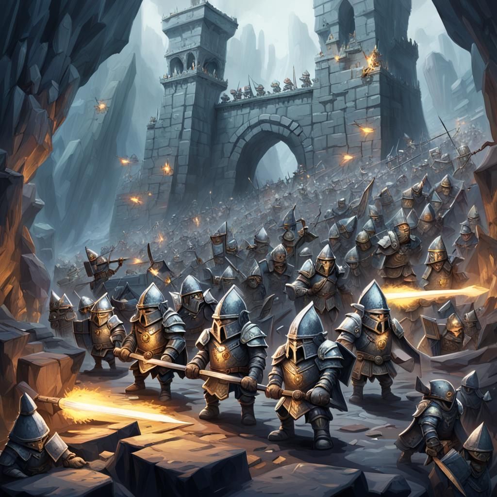 Gnome Knights Prepare for War in Mountain Lair
