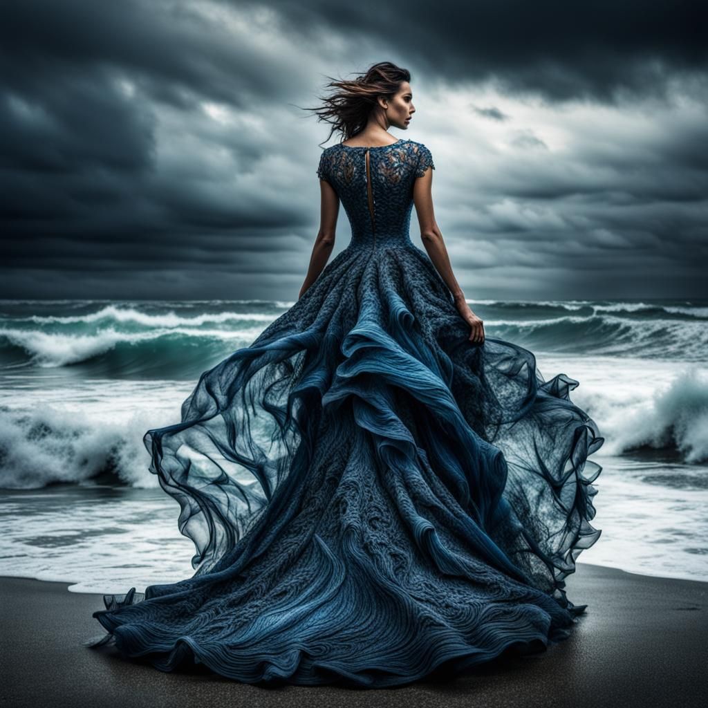 Ocean Dress: Hyperrealistic and Intricate Details