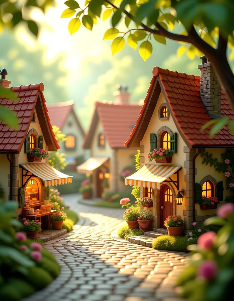 Enchanting Miniature World in Storybook Style