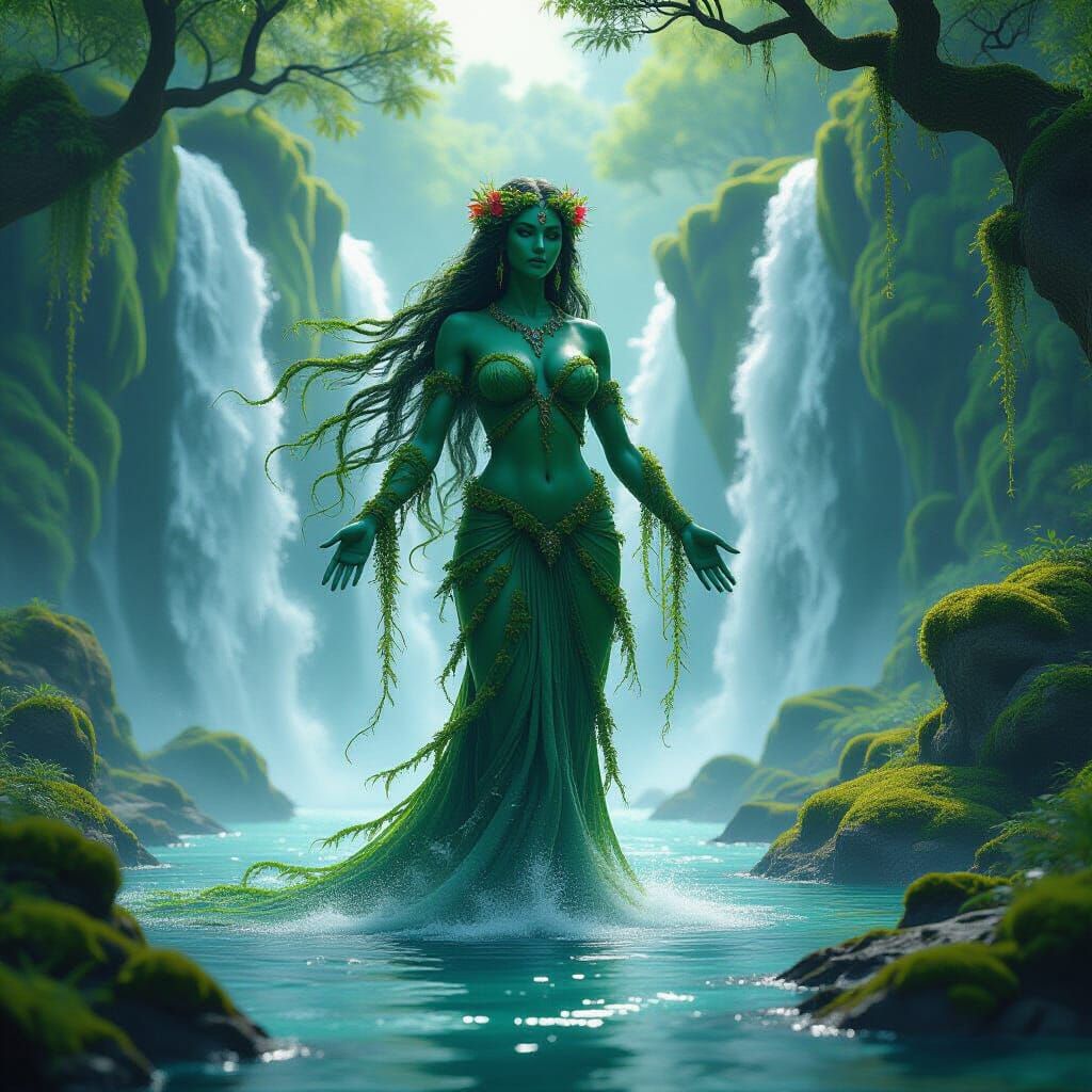 Goddess Gaia's Waterfall Embrace