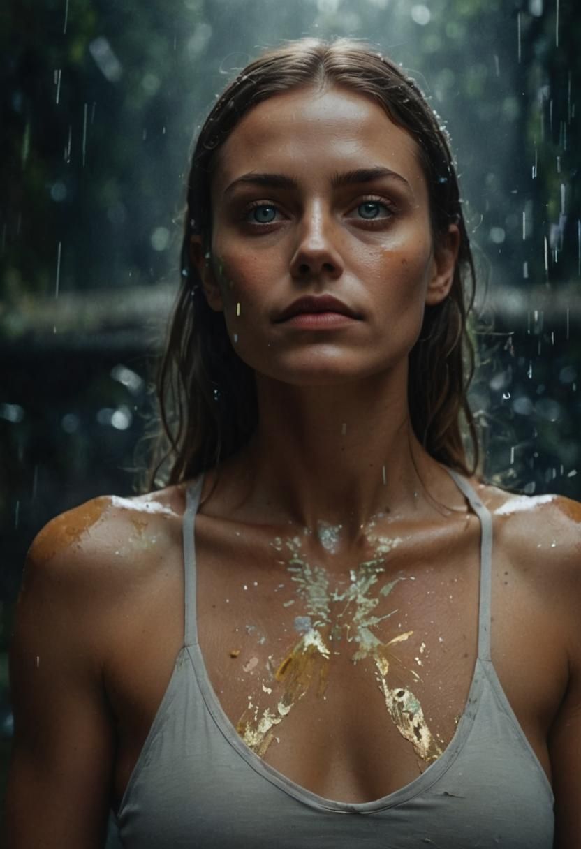 Aerial View: Nordic Woman with Body Paint