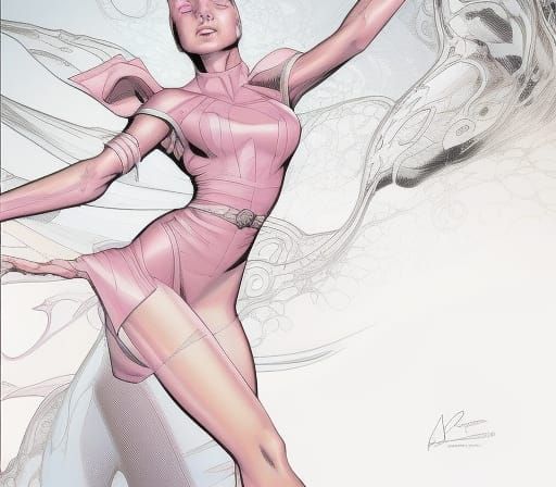 Pink Magic Comic Book Art