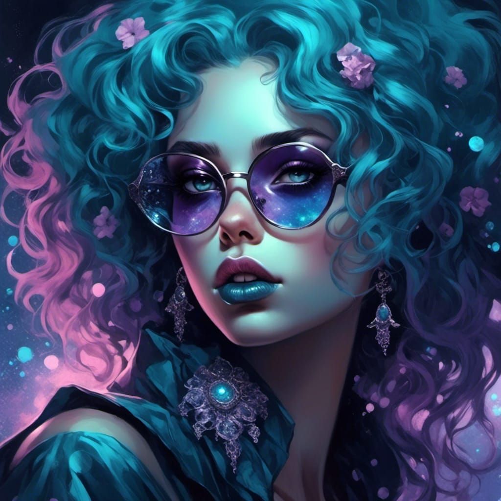 Gothic Fairy Goddess with Cosmic Features