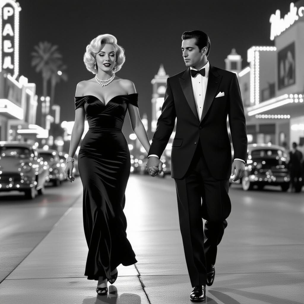 Monroe and Corleone in Vintage Vegas Film Noir