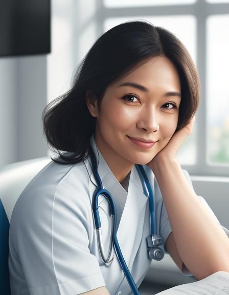Hyperrealistic Nurse Portrait in Hospital Setting
