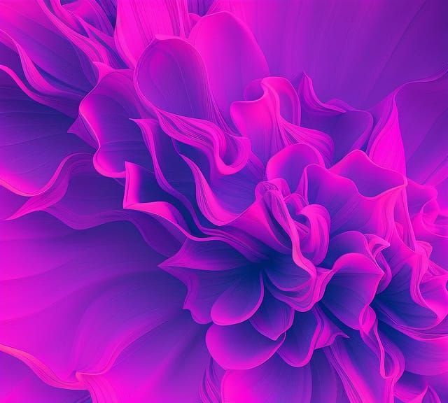 Vibrant Bioluminescent Flower Garden in Abstract Style