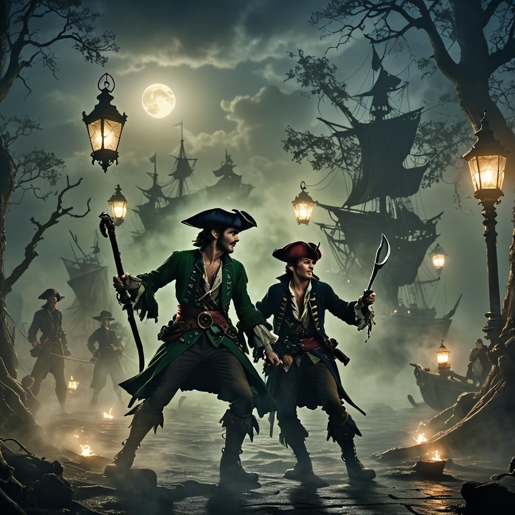 Peter Pan and Captain Hook Duel in Neverland