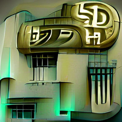 Futuristic Bank of Satoshi in Cyberpunk Style