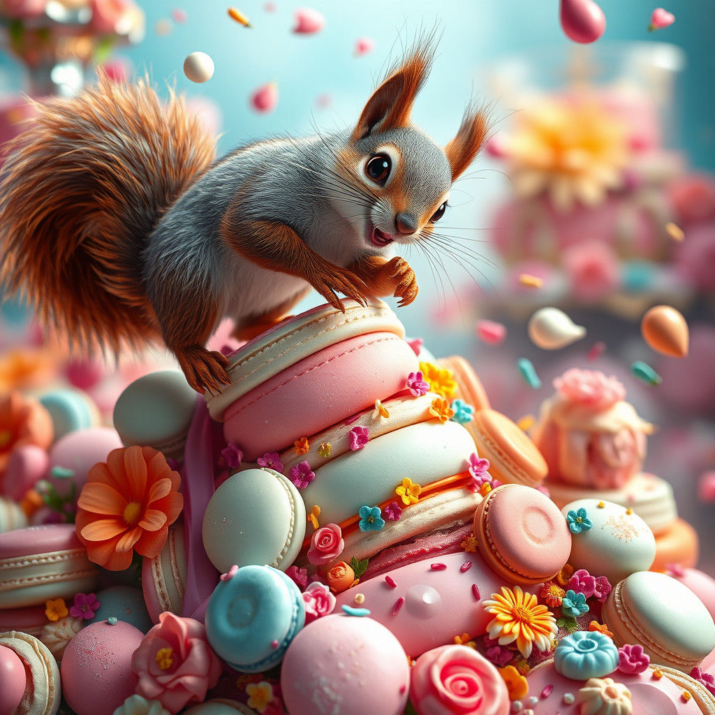 Mischief Unleashed in a Whimsical Dessert Tower