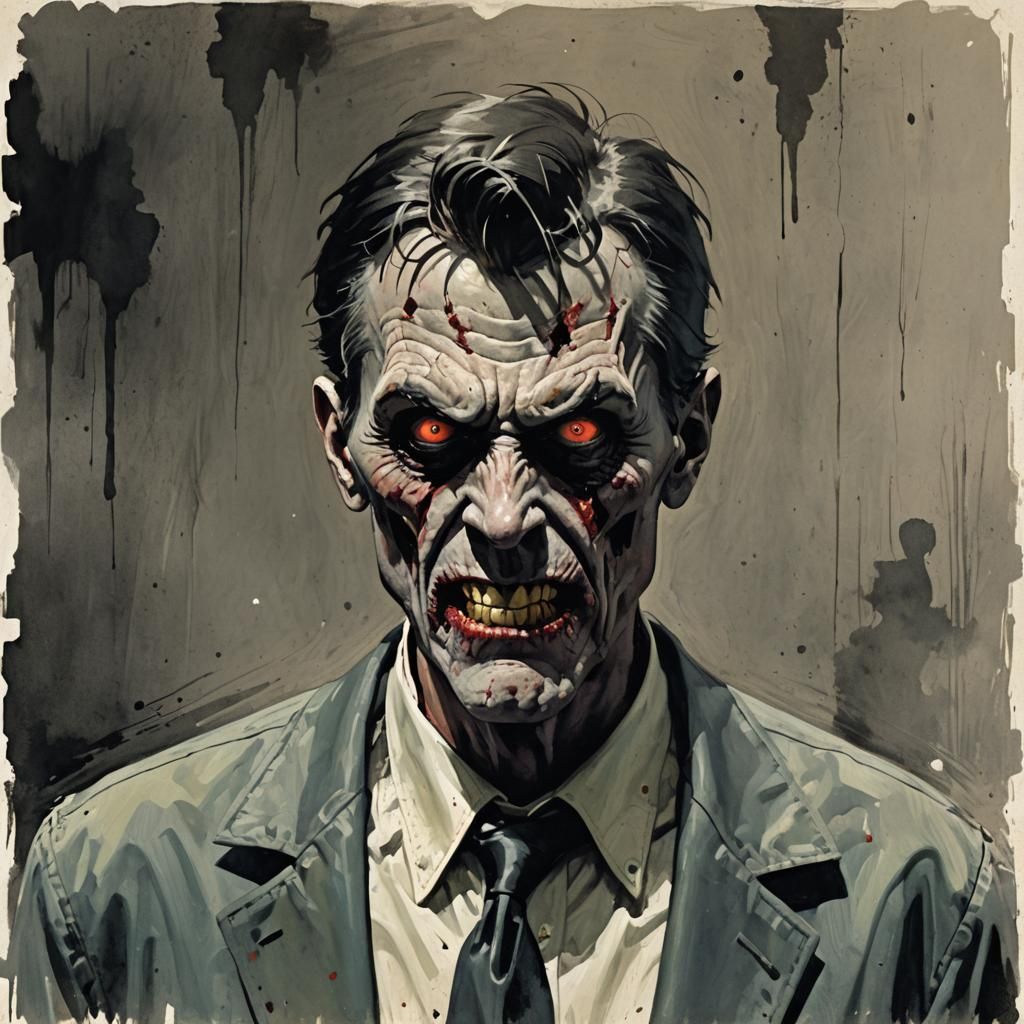 Sinister Figure in Dark, Detailed Art Style