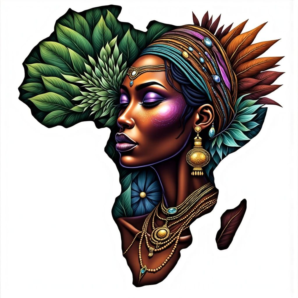 Symbolic African Woman Digital Art