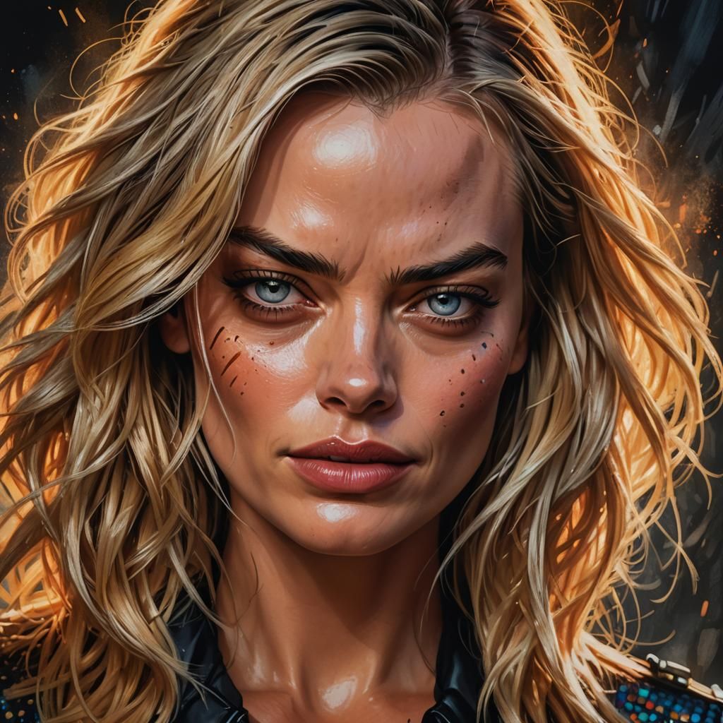 Furious Girl Portrait in Hyper-Realistic Digital Painting