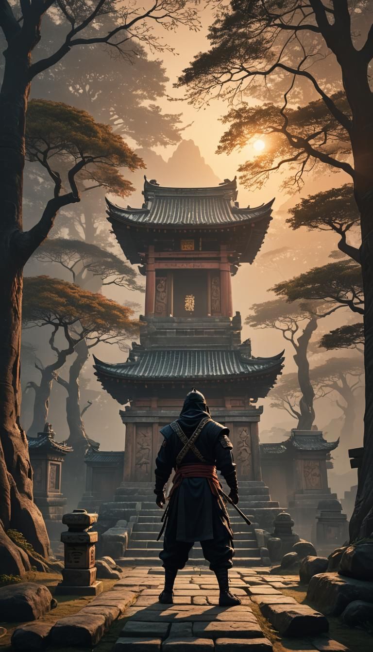 Mysterious Ninja Tomb with Ancient Japanese Architecture