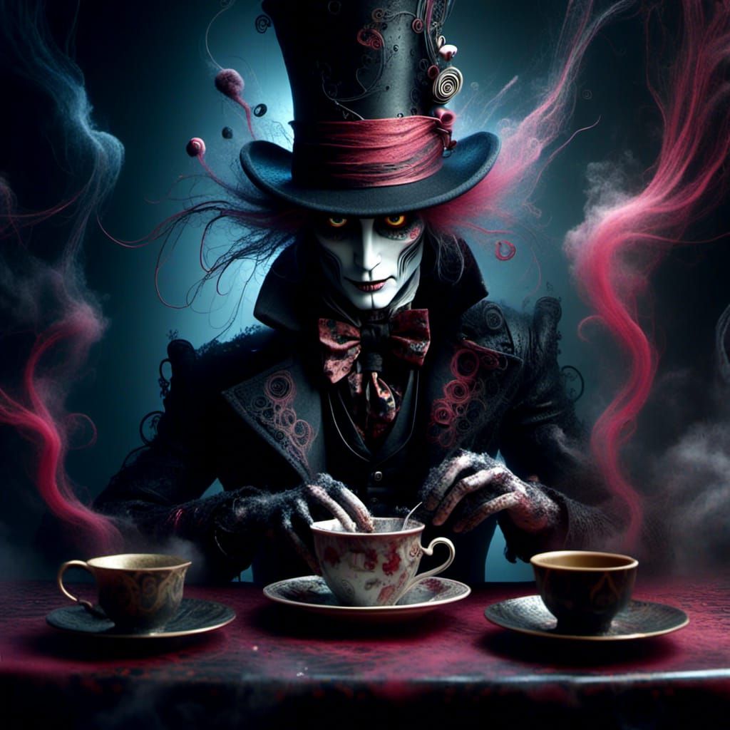 Gothic Surrealism: Alice's Macabre Tea Party