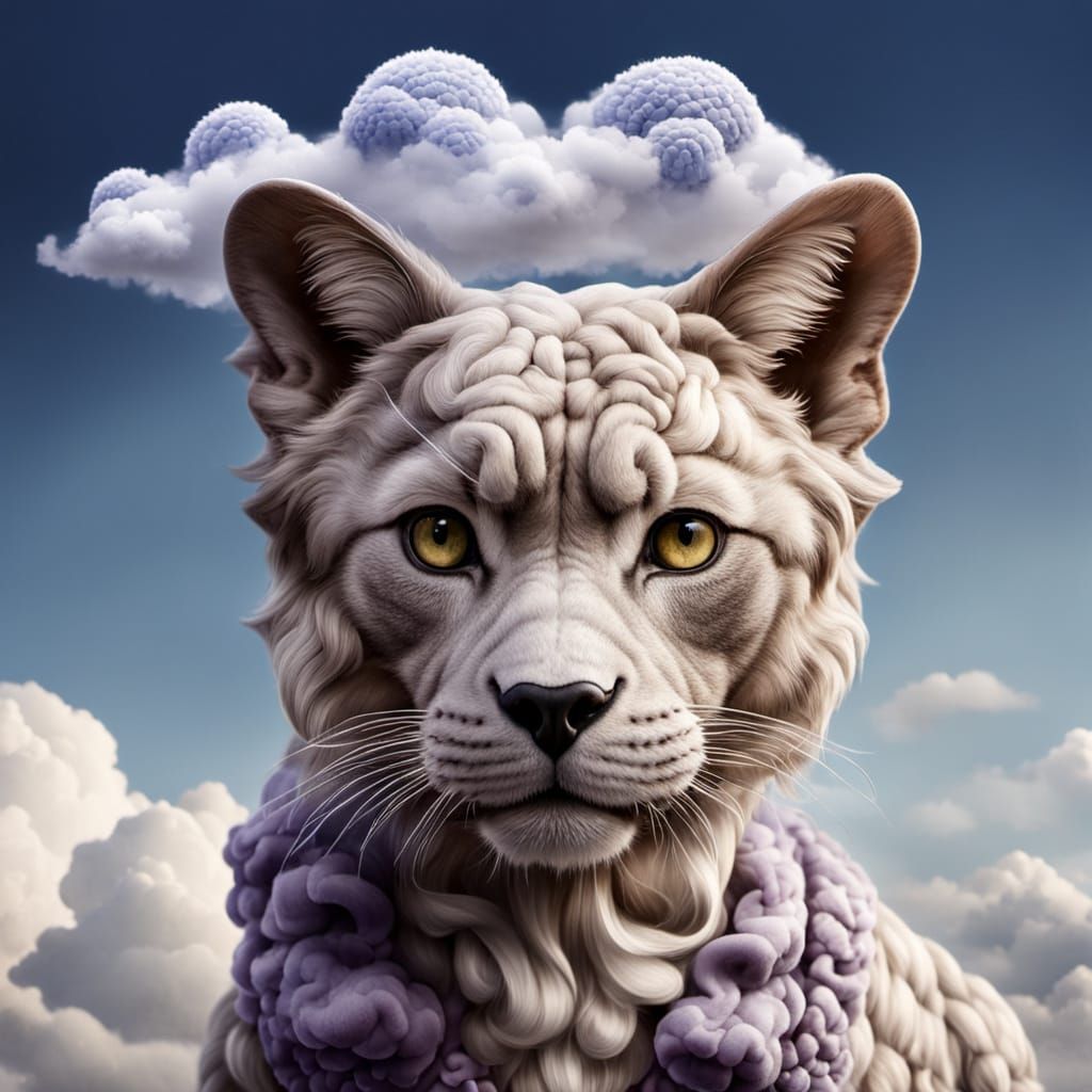 Cloudy Feline Formed from Whisps of Fog