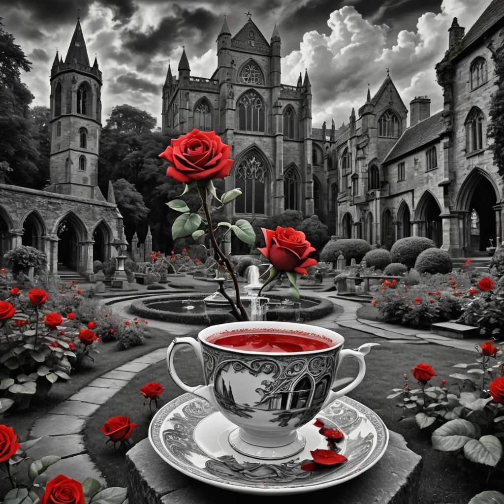 Surreal Distorted Landscape in Black and White