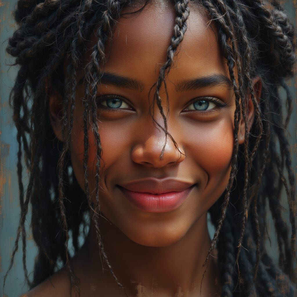 African Goddess Portrait in Hyper-Realistic Vogue Style