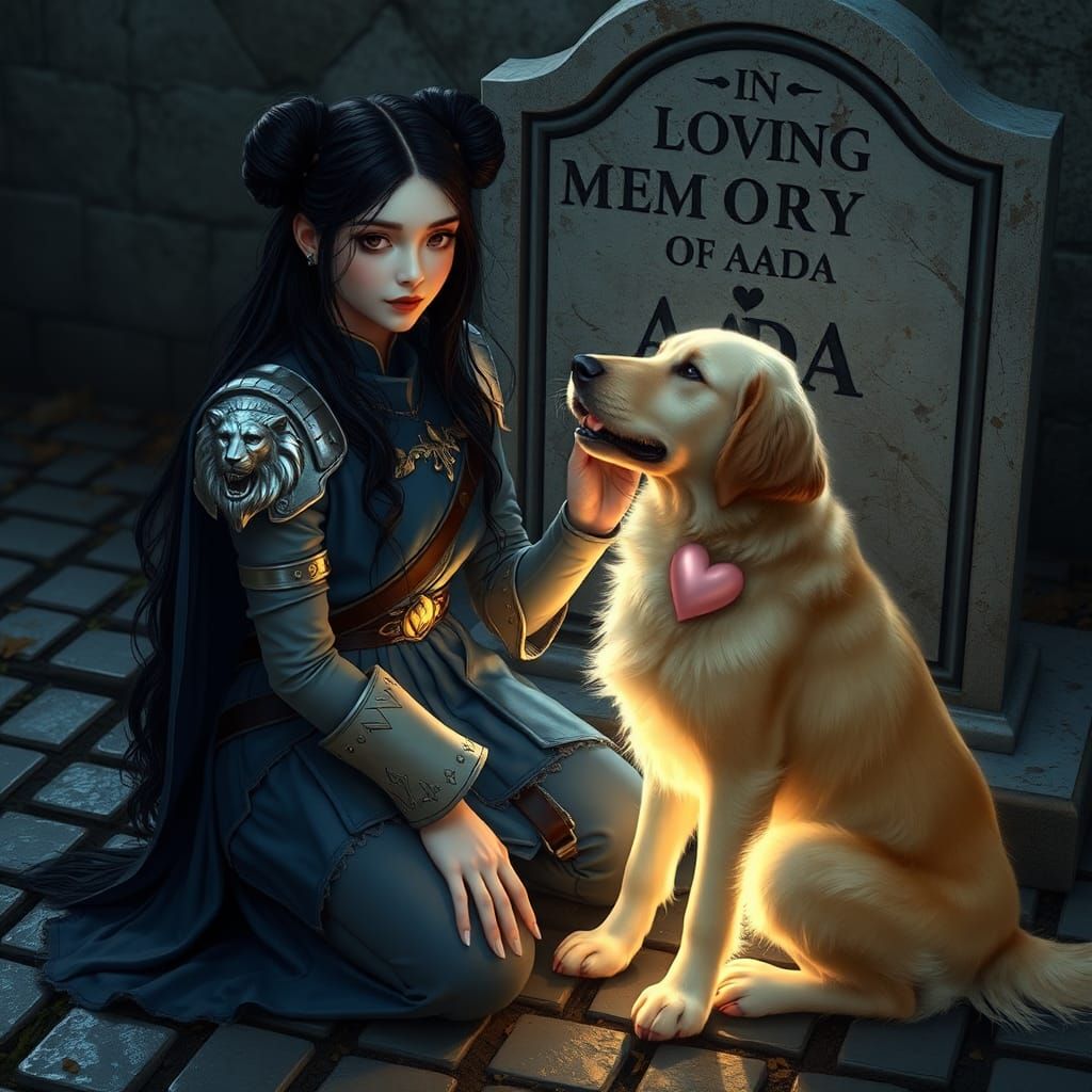 Paladin and Ghost Dog in Dreamlike Realm