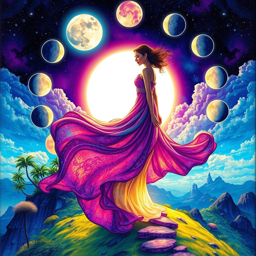 Luna Isolegantes: A Radiant Goddess in Celestial Splendor